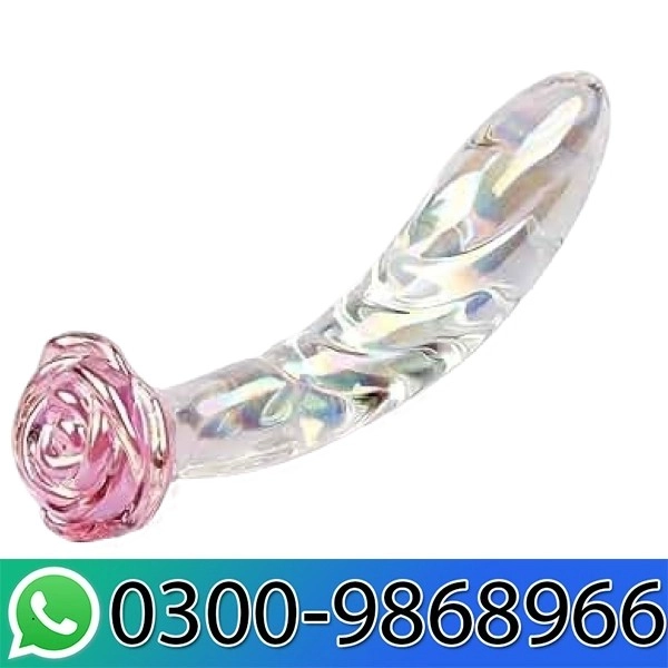Best Rose Shaped Pyrex Glass Dildo Butt Plug in Pakistan