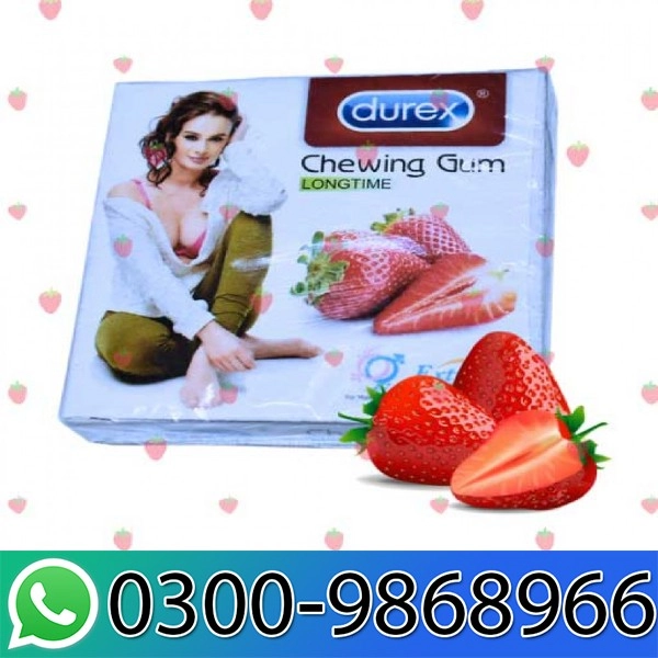 Durex Long Time Chewing Gum in Strawberry & Mint Flavors