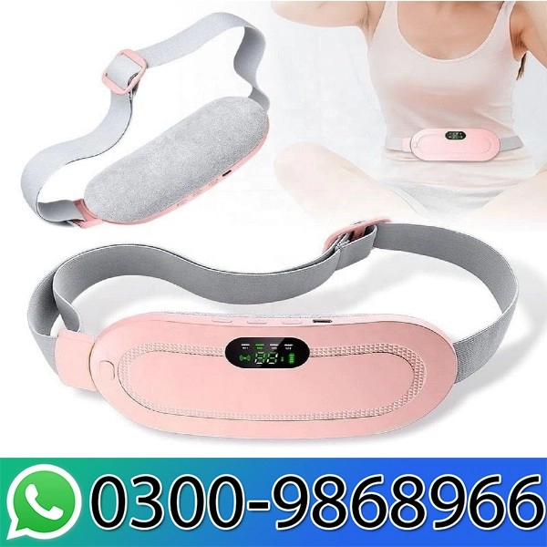 New Period Cramp Relief Electric Heating Belt Massager Menstrual Cramp Relief Therapy Vibration Massager Heating Belt In Pakistan